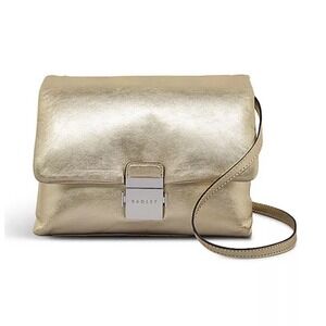Radley London Crossbody Bag Metallic Gold Leather Flap‎ Purse (REVIEW PHOTOS)